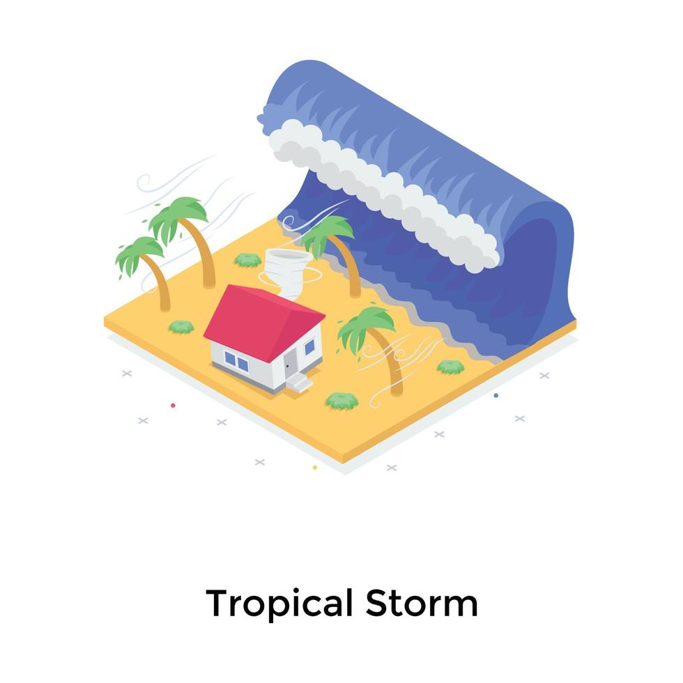 conceptos de tormenta tropical vector
