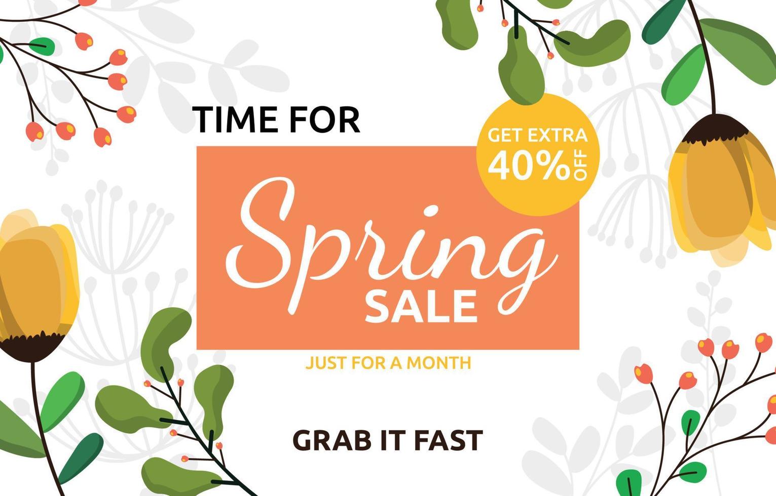 Time Spring Sale Flower Floral Season Marketing Banner Business vector