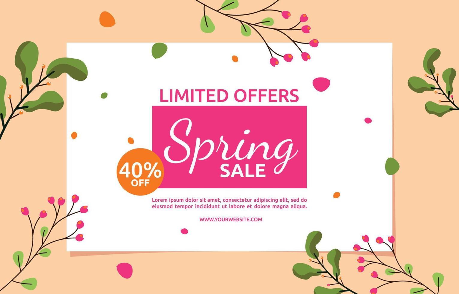 Limited Price Spring Sale Flower Floral Season Marketing Banner Business vector