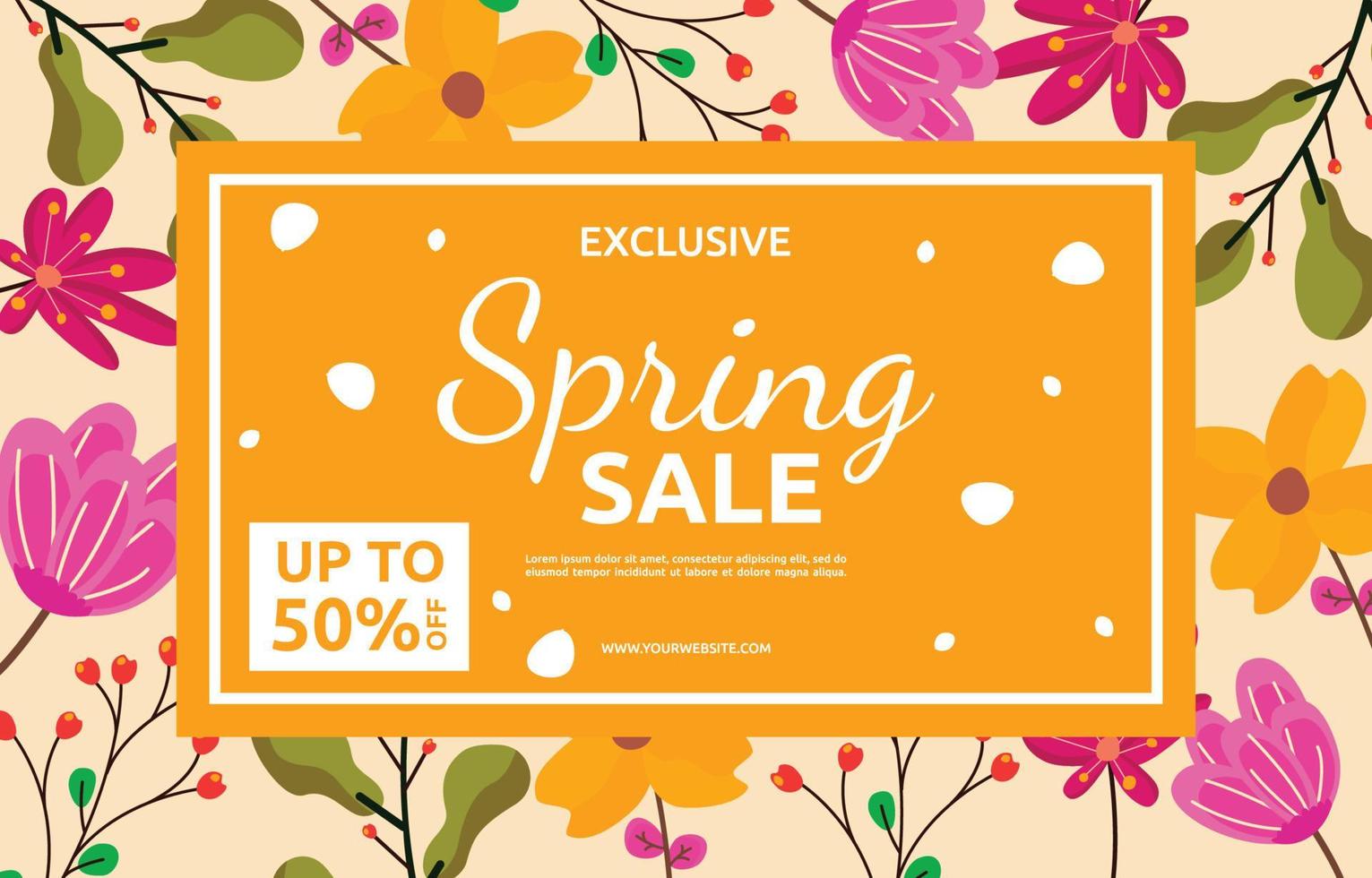exclusivo primavera venta flor floral temporada marketing banner negocio vector