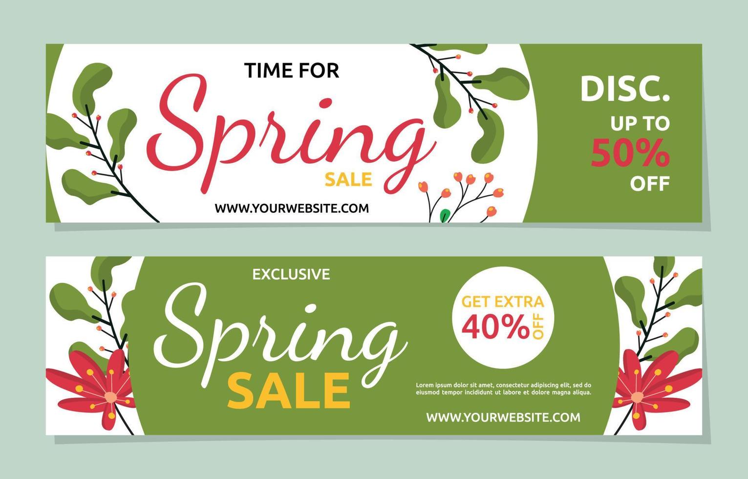 Discount Spring Sale Flower Floral Season Marketing Banner Business vector