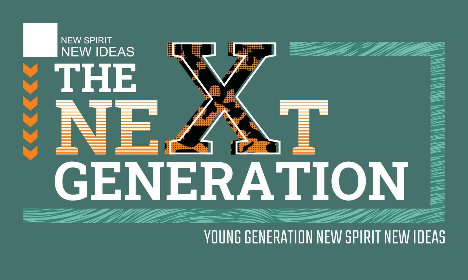 Next generation Lettering hands typography graphic design in vector illustration.