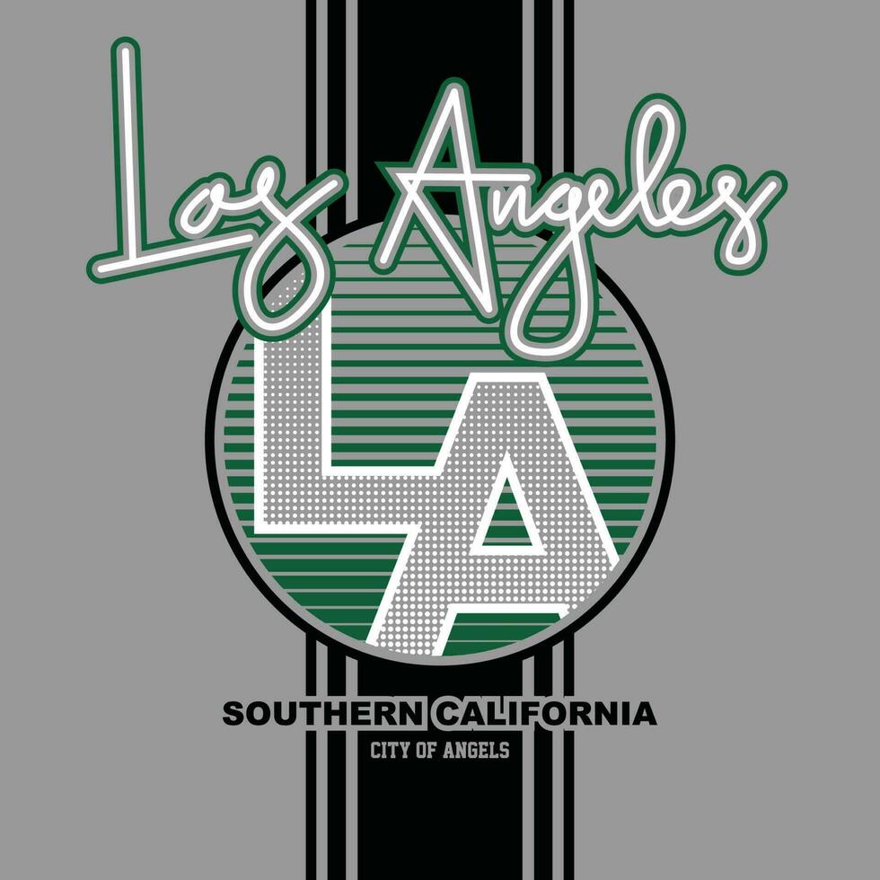 Los angeles Lettering hands typography graphic design in vector illustration.