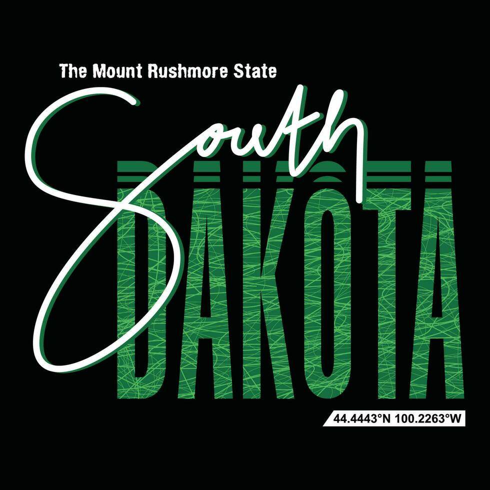 South dakota Lettering hands typography graphic design in vector illustration.