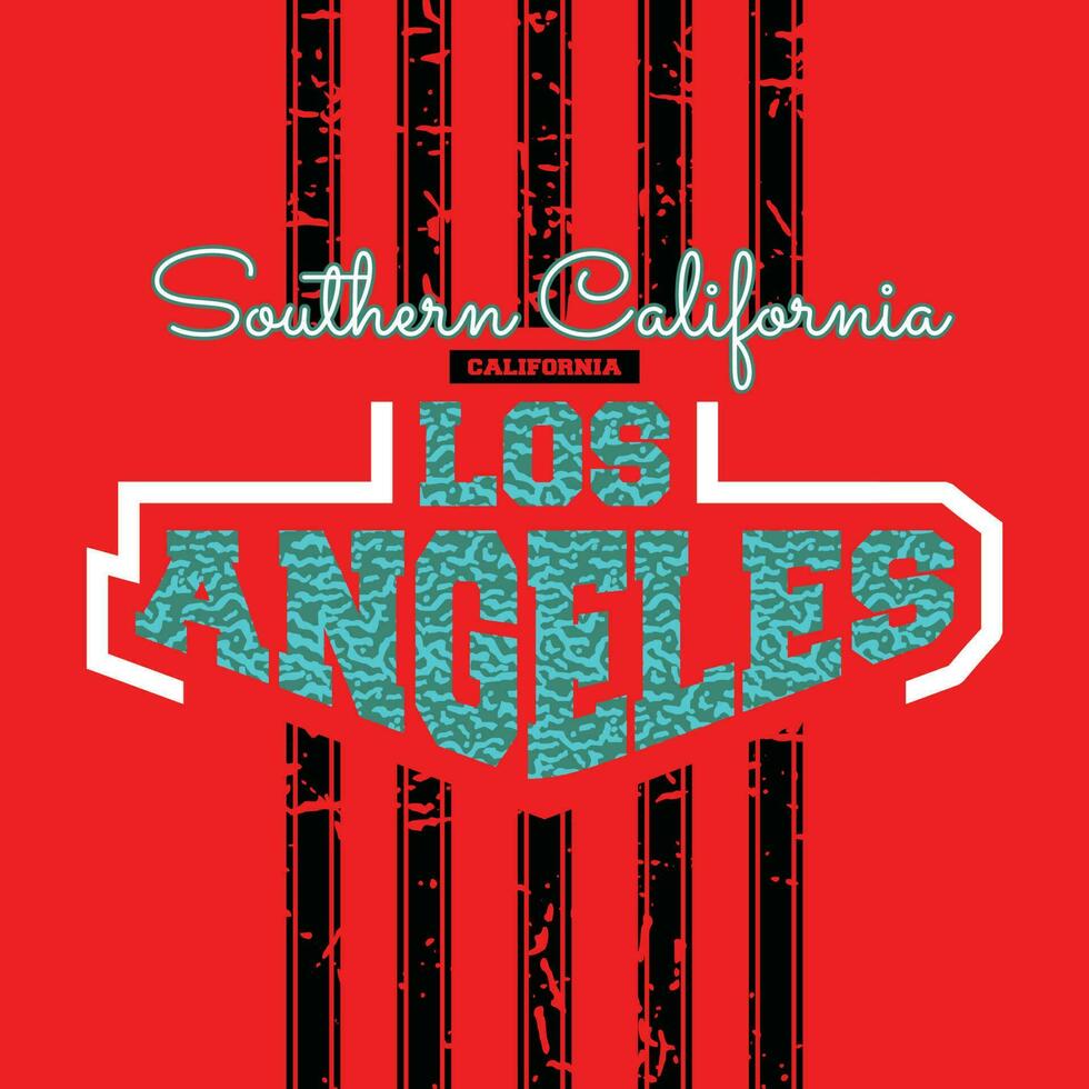 Los angeles letras manos tipografía diseño gráfico en ilustración vectorial. vector