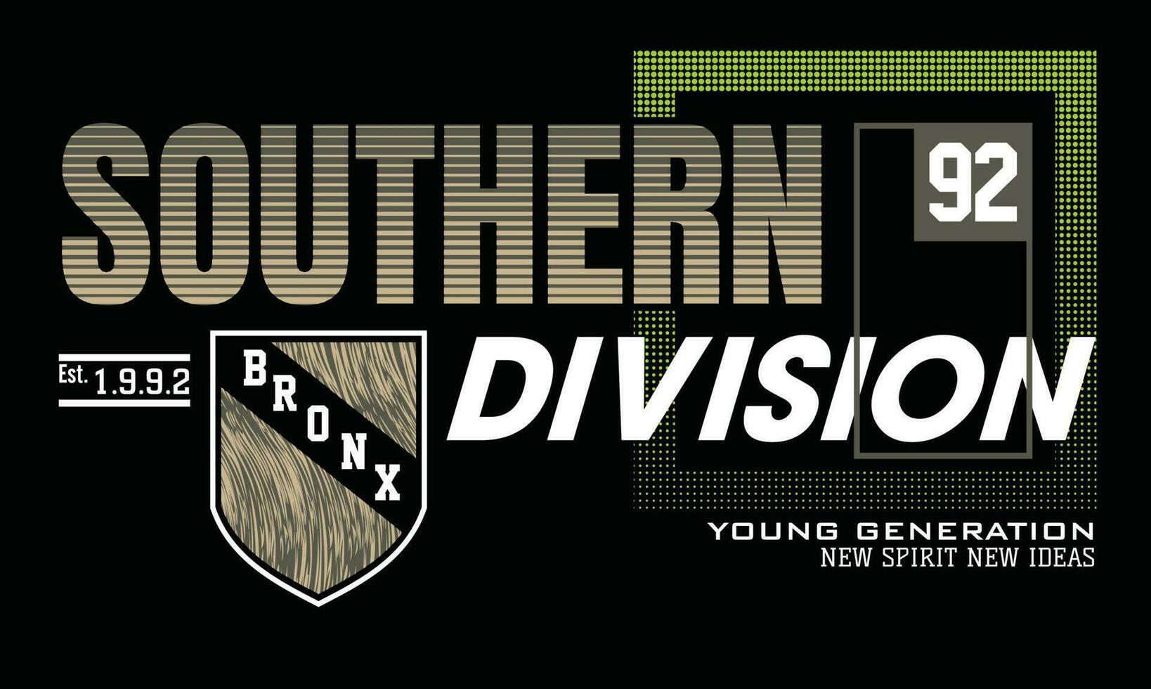 Southern division  Lettering hands typography graphic design in vector illustration.