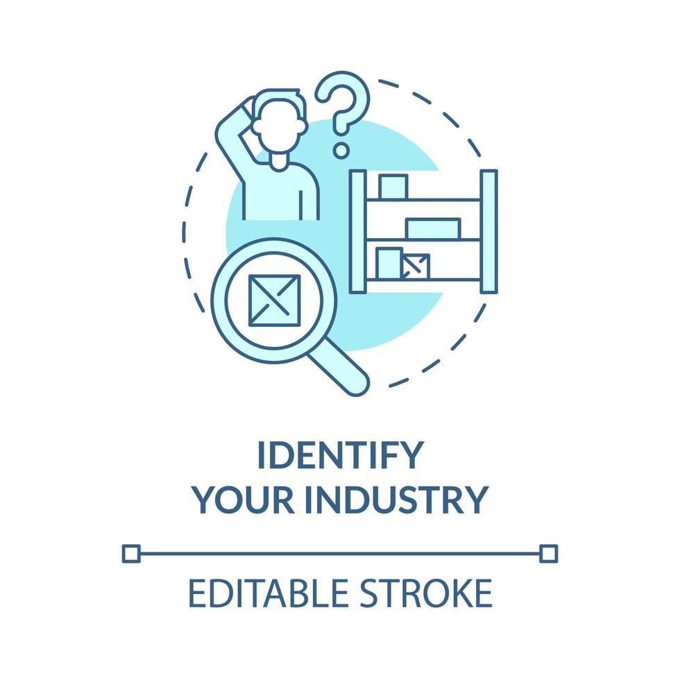 Identify your industry concept icon. Choosing product for sale. Distribution business types abstract idea thin line illustration. Vector isolated outline color drawing. Editable stroke