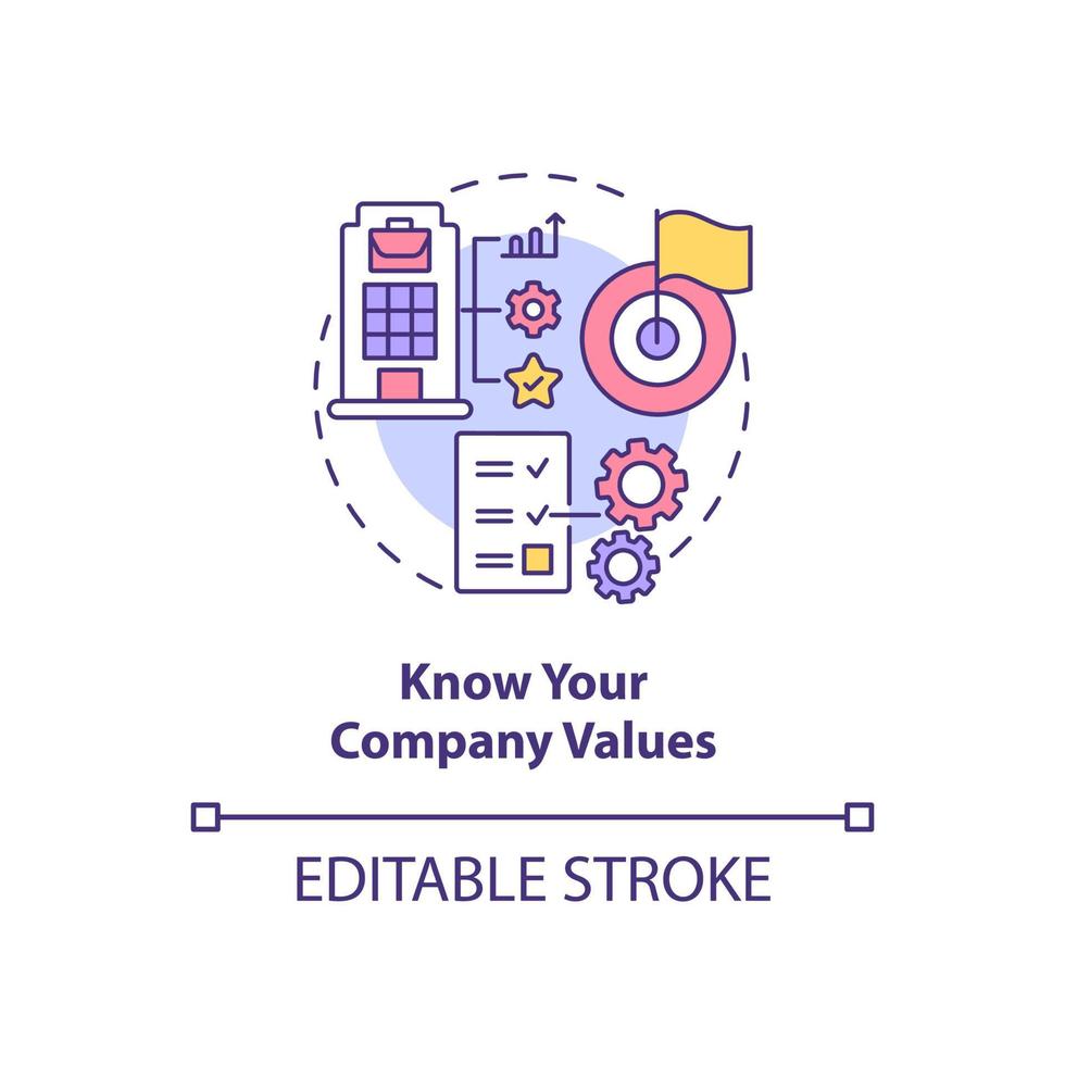 Know your company values concept icon. Attracting talents abstract idea thin line illustration. Human resource. Hire experienced applicants. Vector isolated outline color drawing. Editable stroke