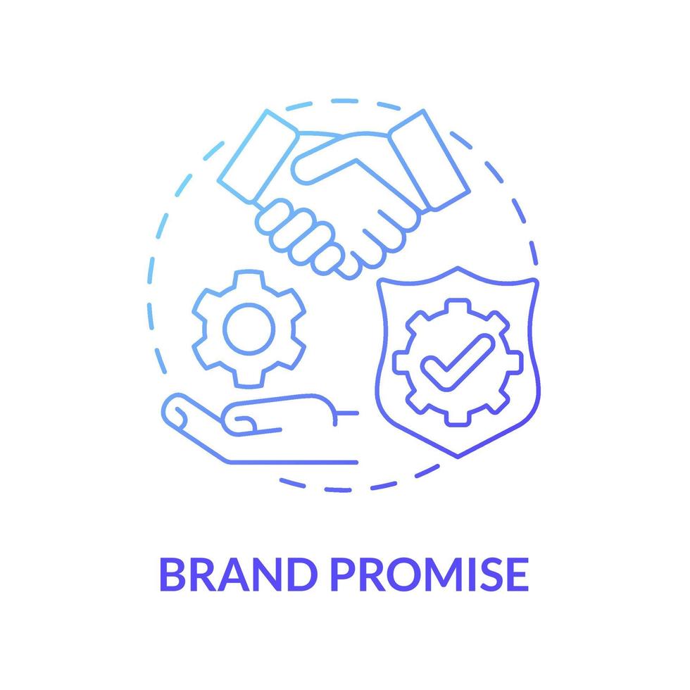 Brand promise blue gradient concept icon. Customer satisfaction. Positive experience for company client. Brand planning abstract idea thin line illustration. Vector isolated outline color drawing
