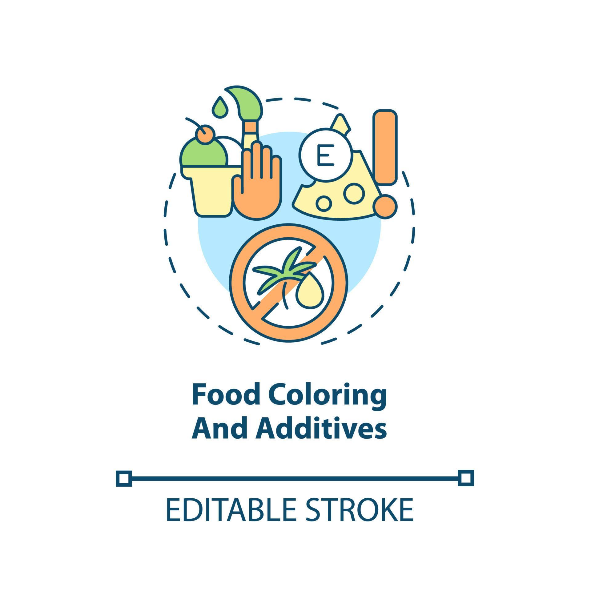 Food coloring and additives concept icon. ADHD diet abstract idea thin