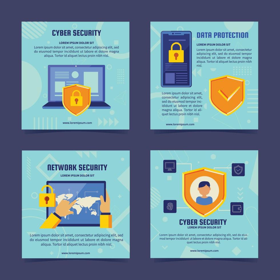 Cyber Security Social Media Post vector