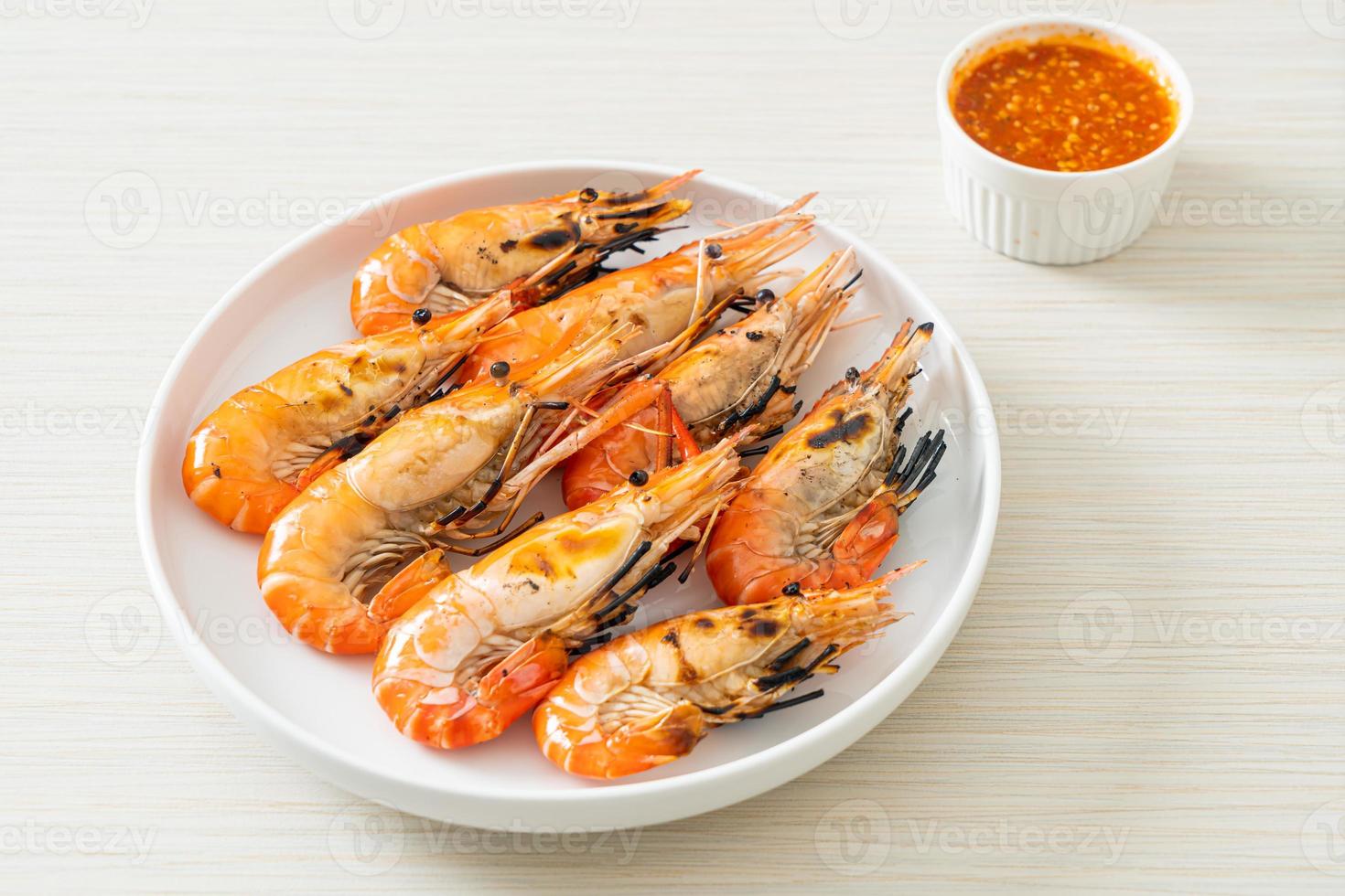 grilled river prawns or shrimps photo