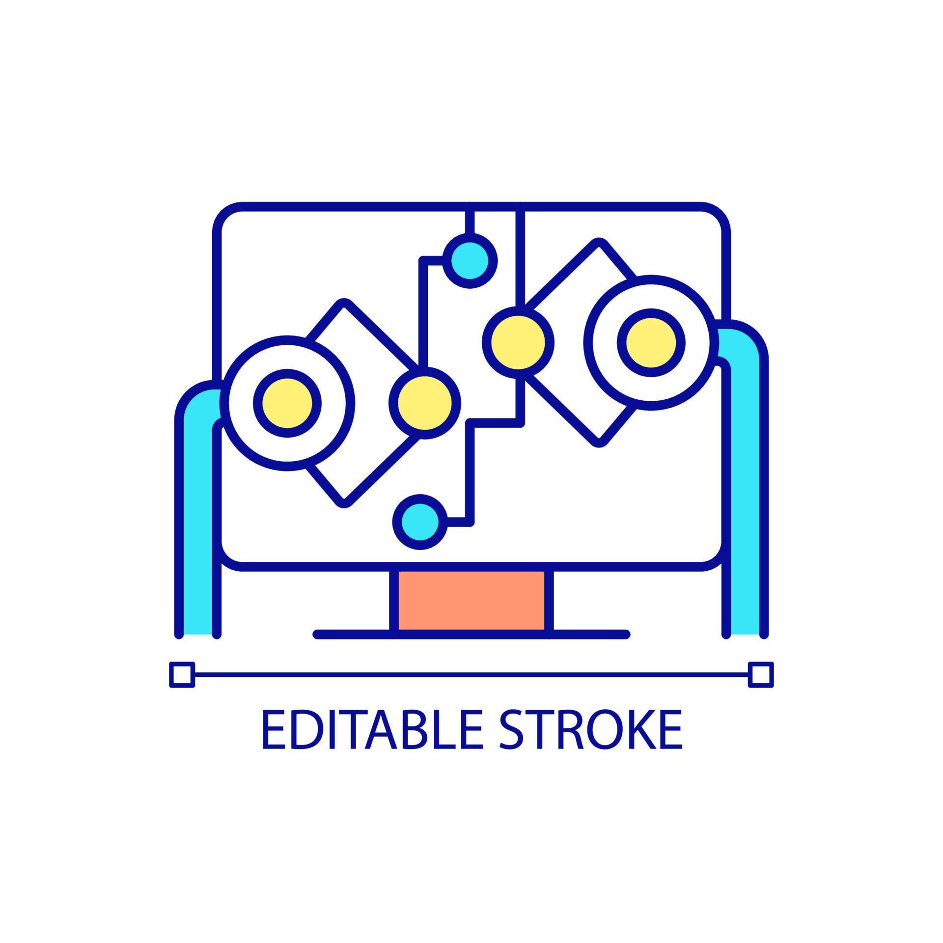 Device management RGB color icon. Personal computer software. PC ...