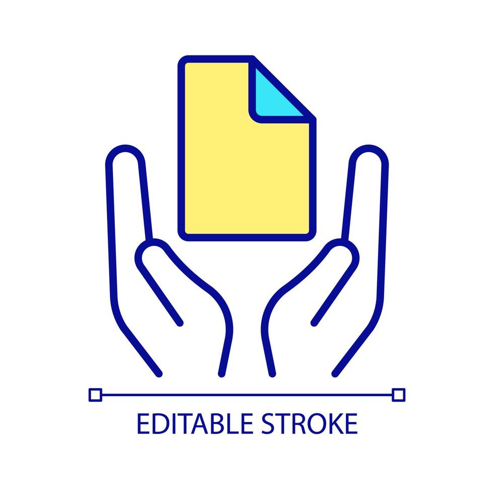 Data backup RGB color icon. Recover files in case of loss. Archive and duplicate of information. Isolated vector illustration. Simple filled line drawing. Editable stroke. Arial font used