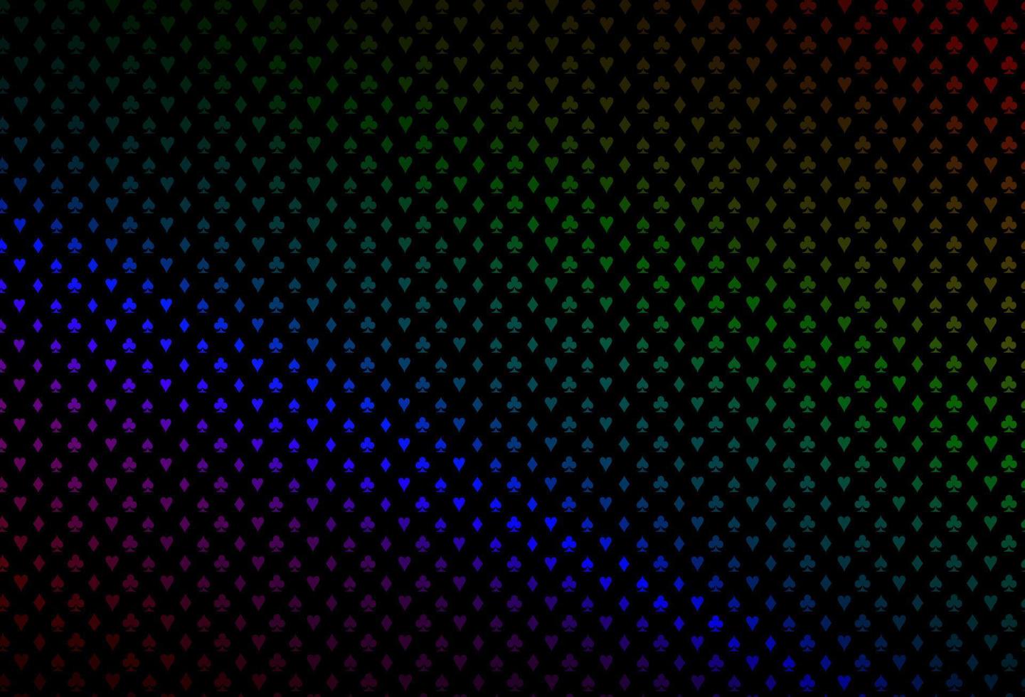 Dark multicolor, rainbow vector pattern with symbol of cards.