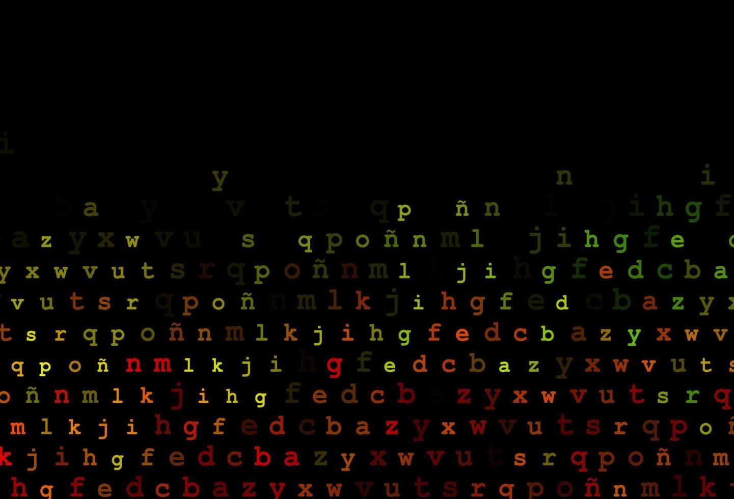 Dark multicolor, rainbow vector layout with latin alphabet.