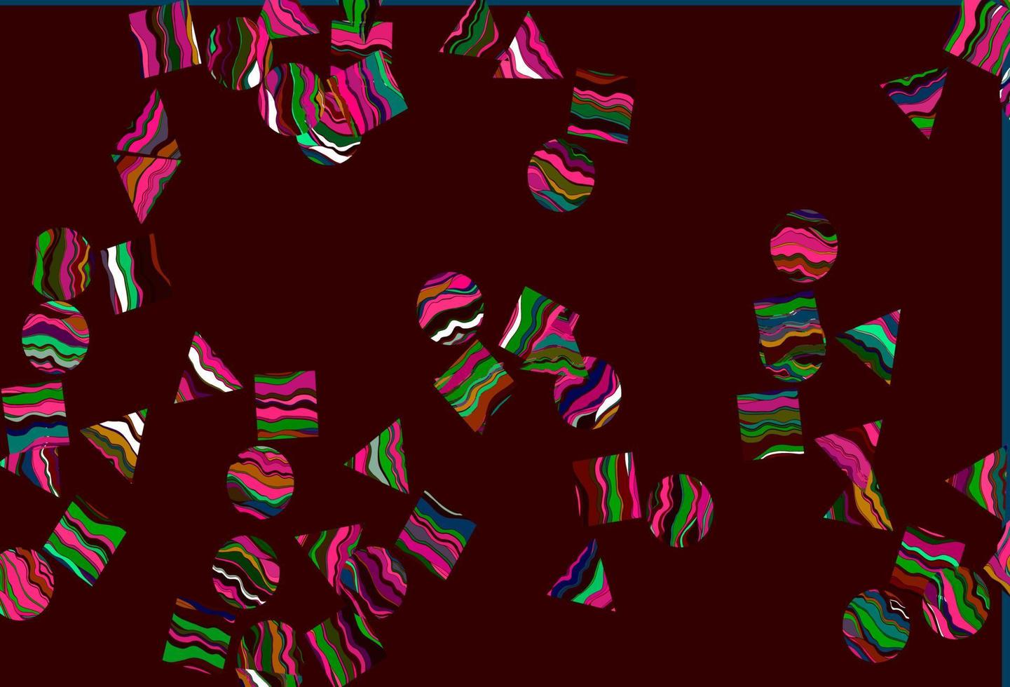 Light Multicolor, Rainbow vector background with triangles, circles, cubes.