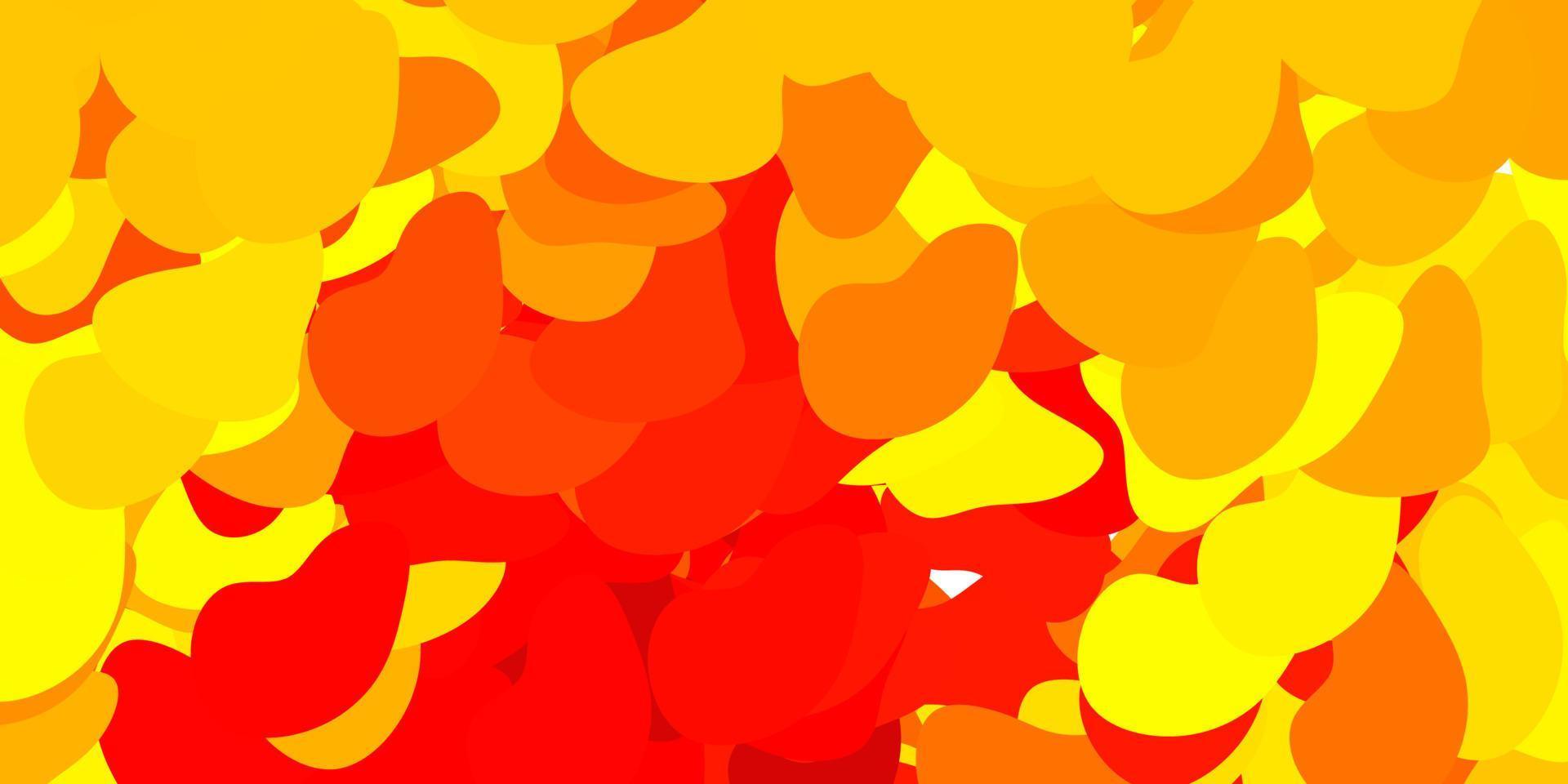 plantilla de vector rojo, amarillo claro con formas abstractas.