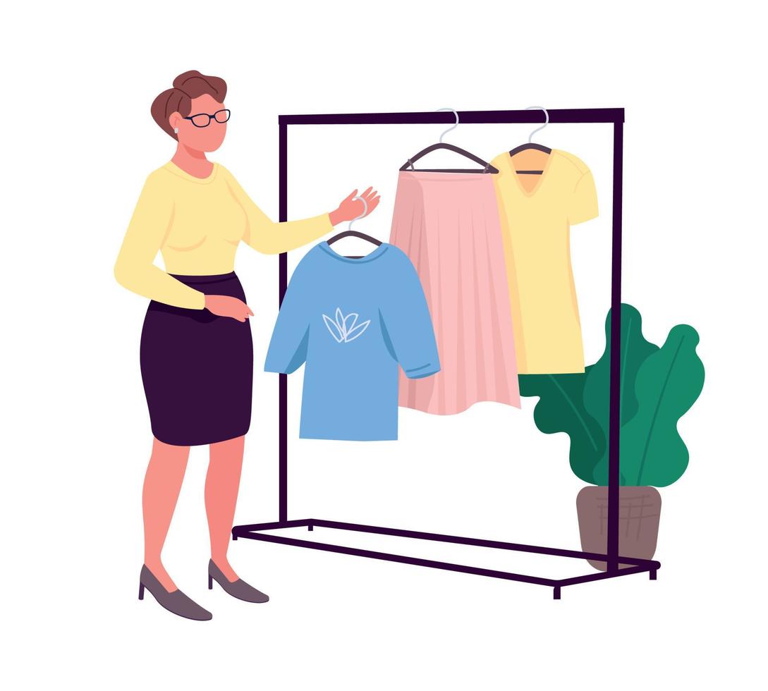 consultor de moda carácter vectorial de color semiplano vector