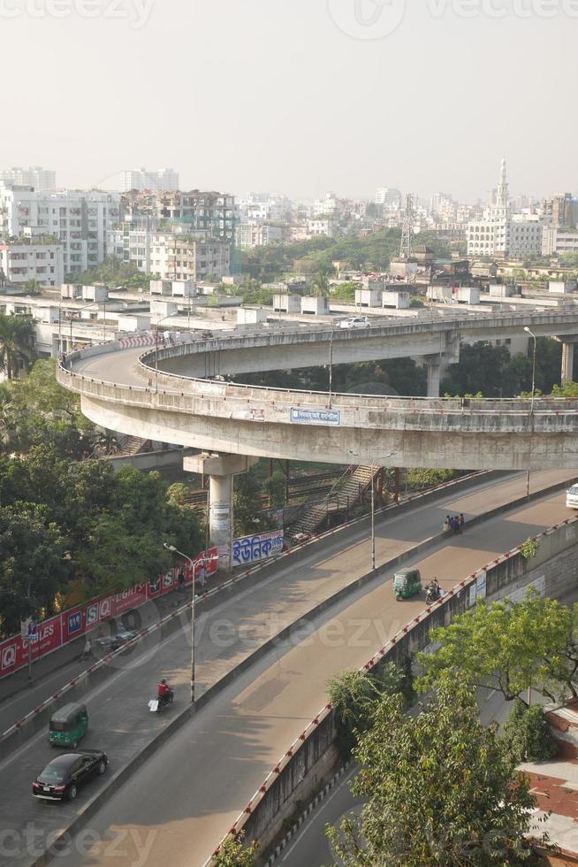 dhaka bangladesh 23th august 2021 fly over and residential buildings at malibagh photo