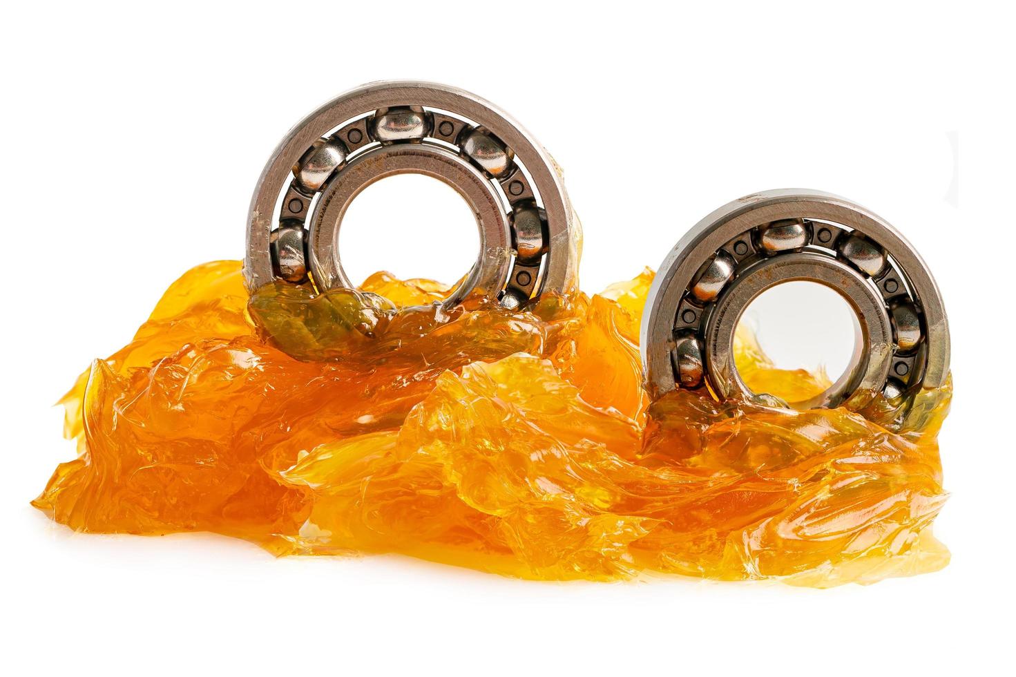 Ball bearing stainless with grease lithium machinery lubrication for automotive and industrial  isolated on white background with clipping path photo