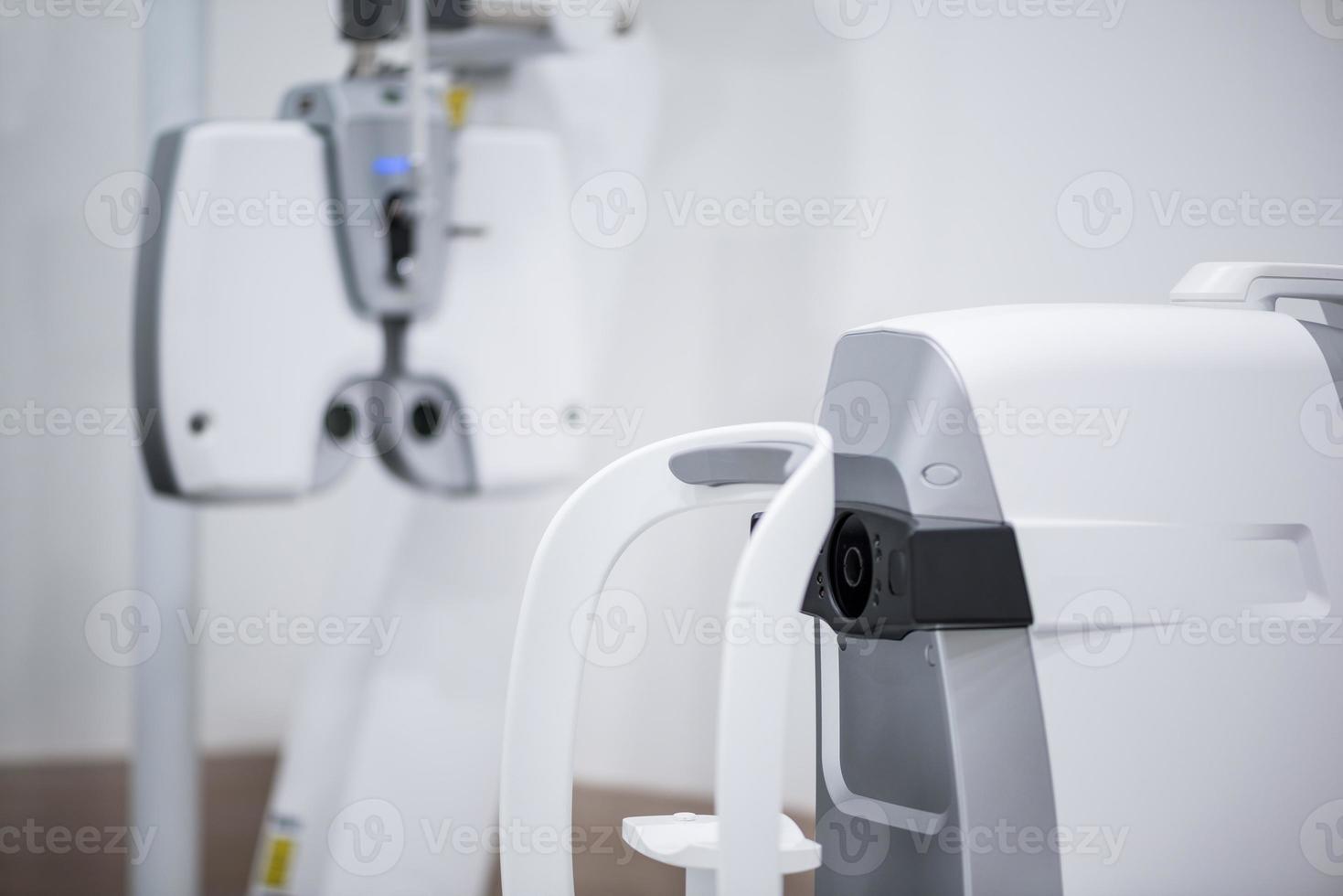 diagnostic ophthalmologic equipment. modern medical equipment in eye hospital. medicine concept photo