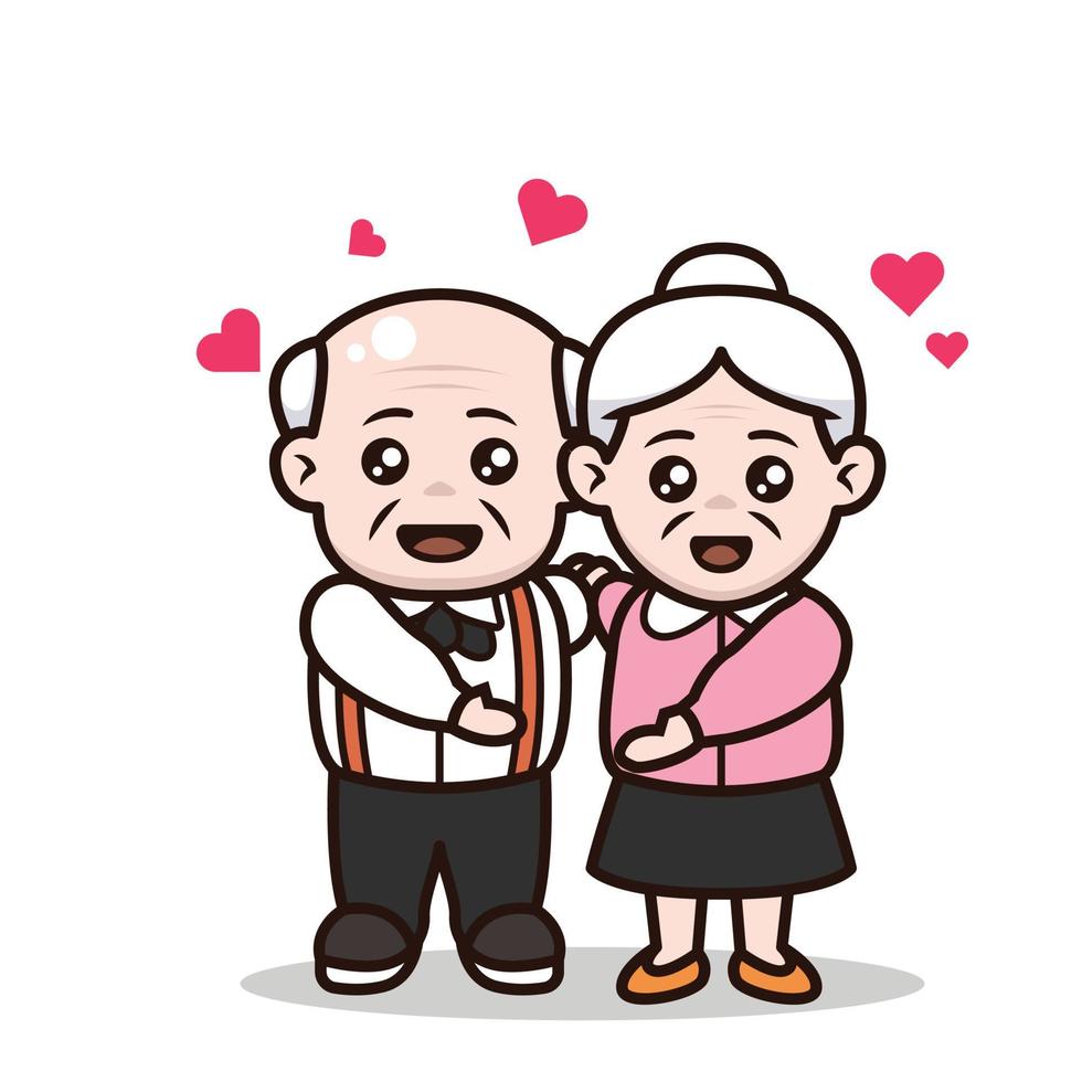 Grandparent couple cute vector