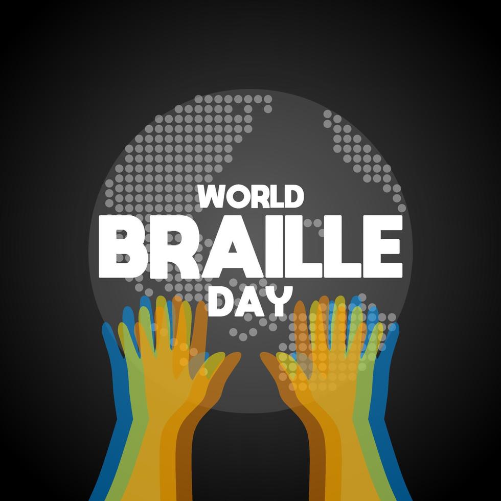 plantilla de tema del día mundial de braille vector