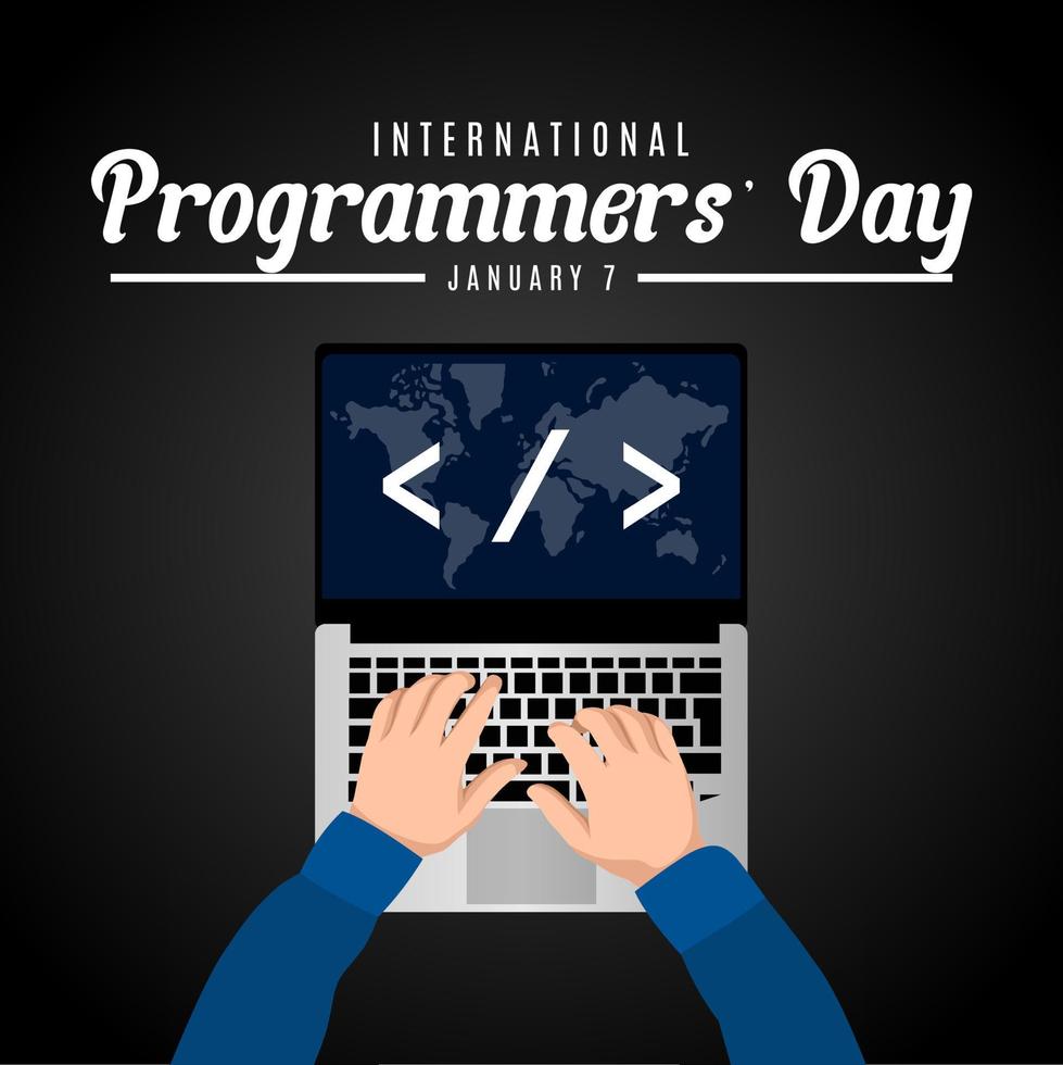 International programmers day  template poster or banner. vector