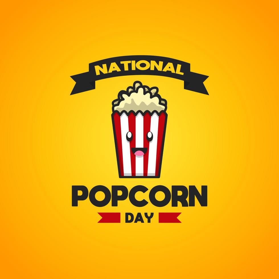 National popcorn day theme cartoon icon vector