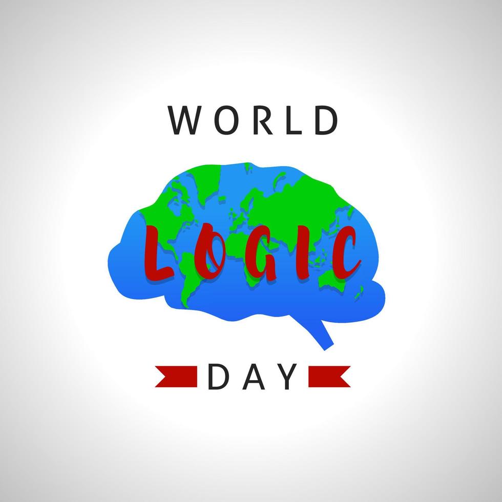 cartel o pancarta del tema del día mundial de la lógica vector