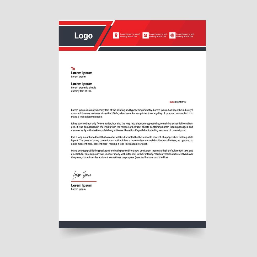 Letterhead Tamplate Design vector