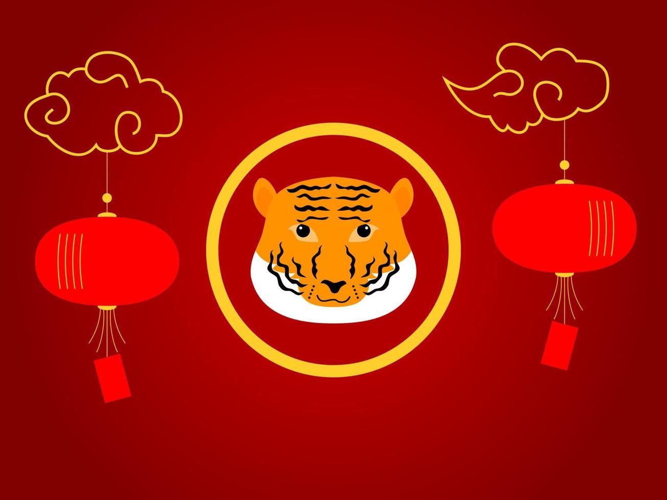Chinese new year lantern vector