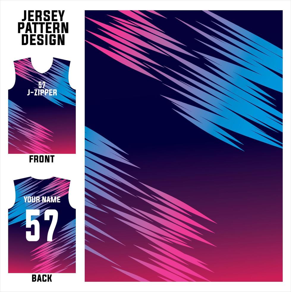 plantilla de patrón abstracto vectorial de diseño de jersey que se muestra en la parte delantera y trasera para equipos de fútbol, baloncesto, ciclismo, béisbol, voleibol, carreras, etc. vector