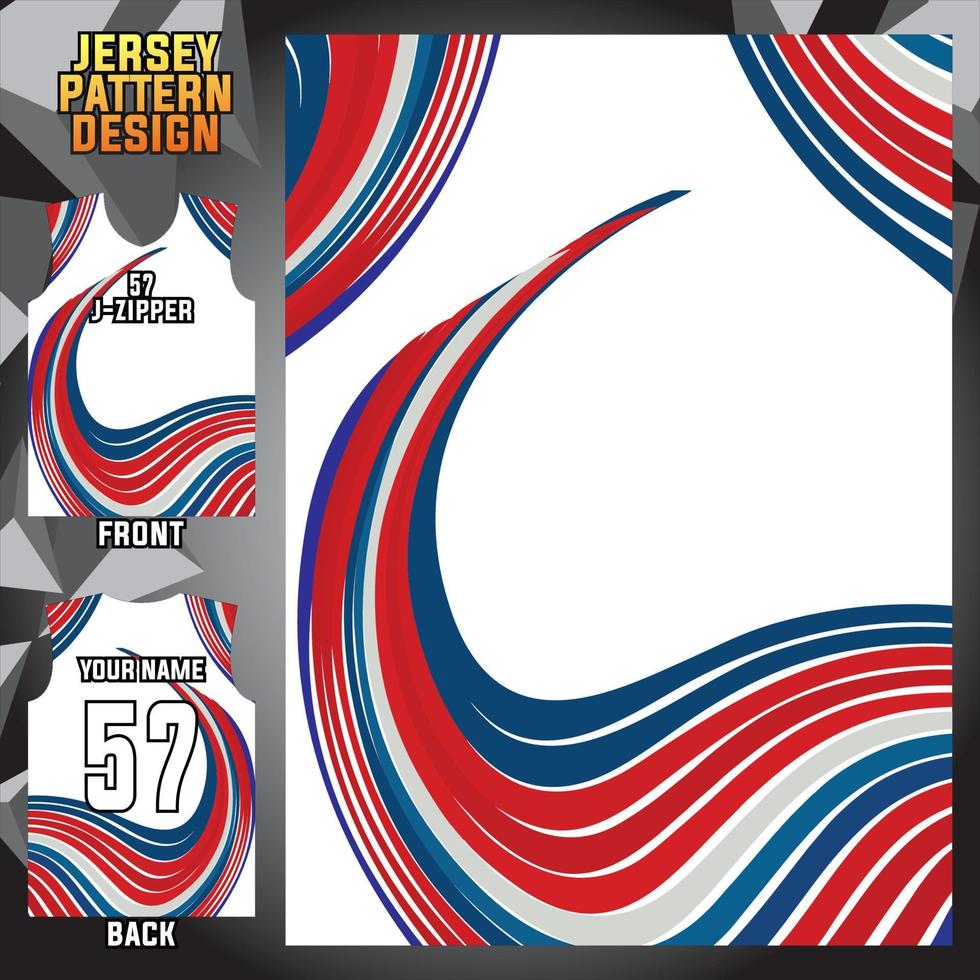 plantilla de patrón abstracto vectorial de diseño de jersey que se muestra en la parte delantera y trasera para equipos de fútbol, baloncesto, ciclismo, béisbol, voleibol, carreras, etc. vector