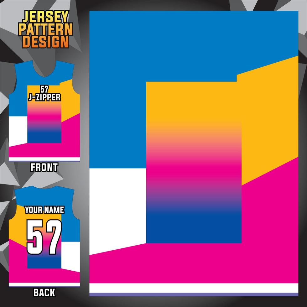 plantilla de patrón abstracto vectorial de diseño de jersey que se muestra en la parte delantera y trasera para equipos de fútbol, baloncesto, ciclismo, béisbol, voleibol, carreras, etc. vector