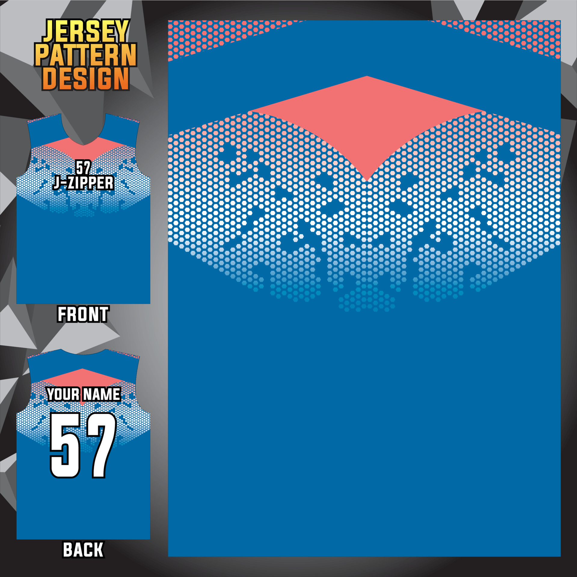 jersey design vector abstract pattern template display front and back
