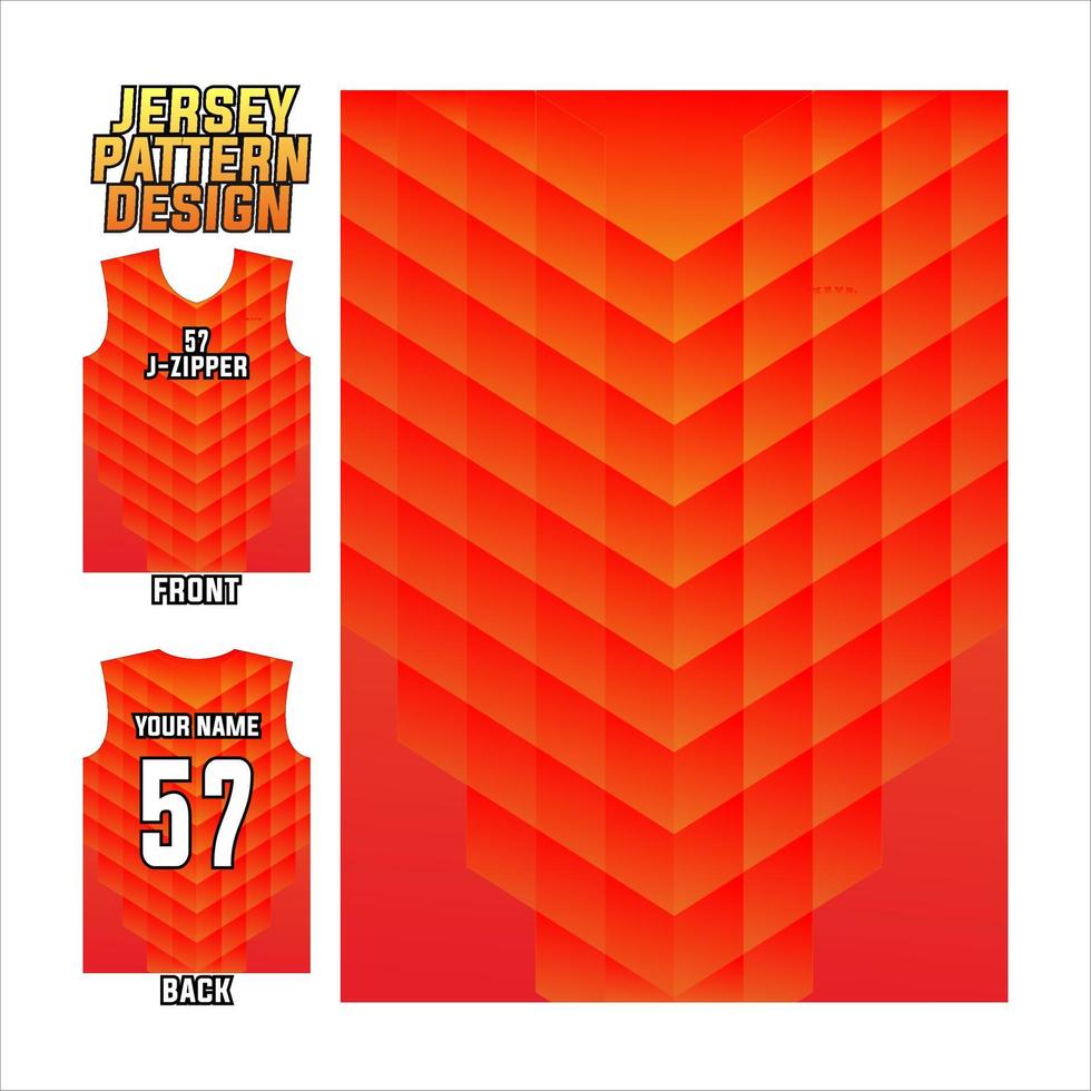 plantilla de patrón abstracto vectorial de diseño de jersey que se muestra en la parte delantera y trasera para equipos de fútbol, baloncesto, ciclismo, béisbol, voleibol, carreras, etc. vector