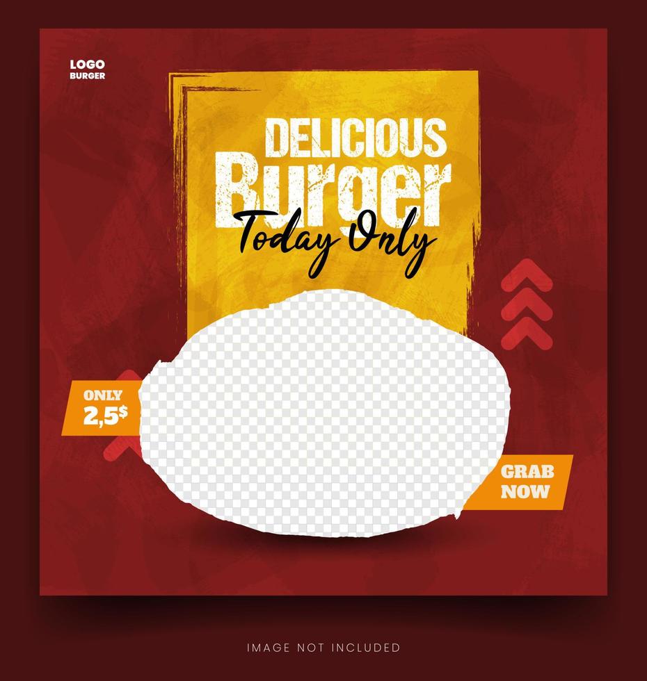 Special delicious burger social media banner post template vector