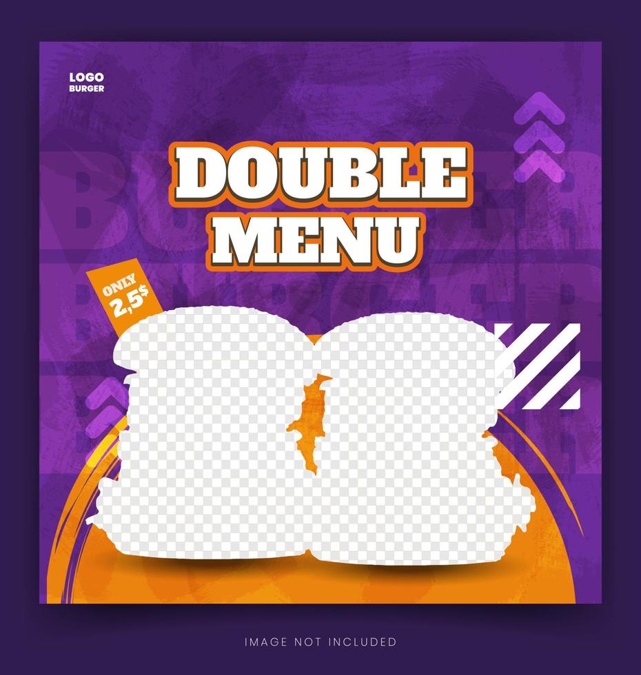 Special delicious burger social media banner post template vector