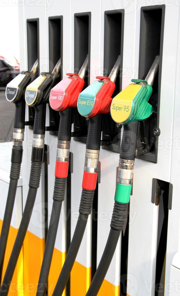 SHELL gas station, refueling pistols - large panorama background - Germany, Munich photo