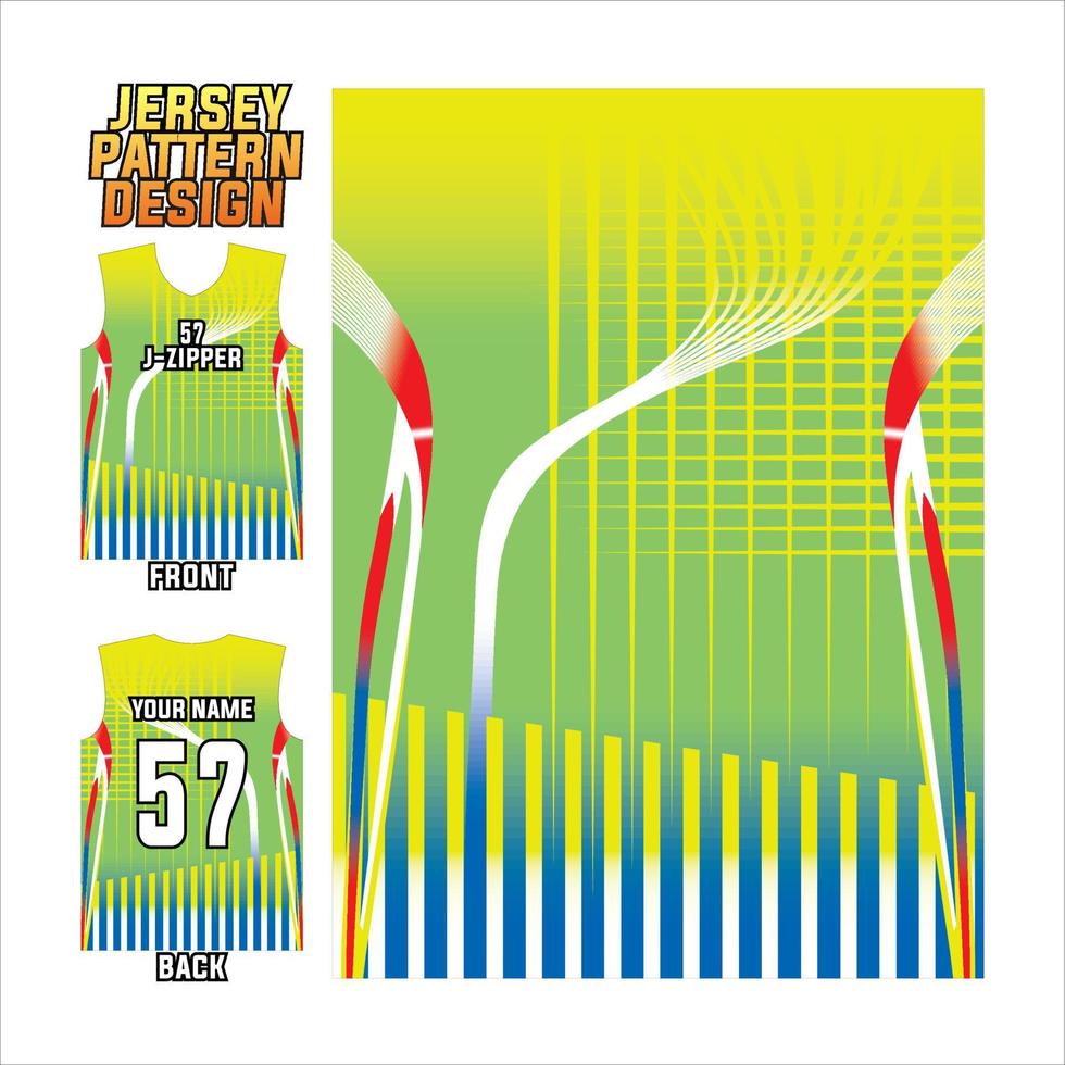 plantilla de patrón abstracto vectorial de diseño de jersey que se muestra en la parte delantera y trasera para equipos de fútbol, baloncesto, ciclismo, béisbol, voleibol, carreras, etc. vector