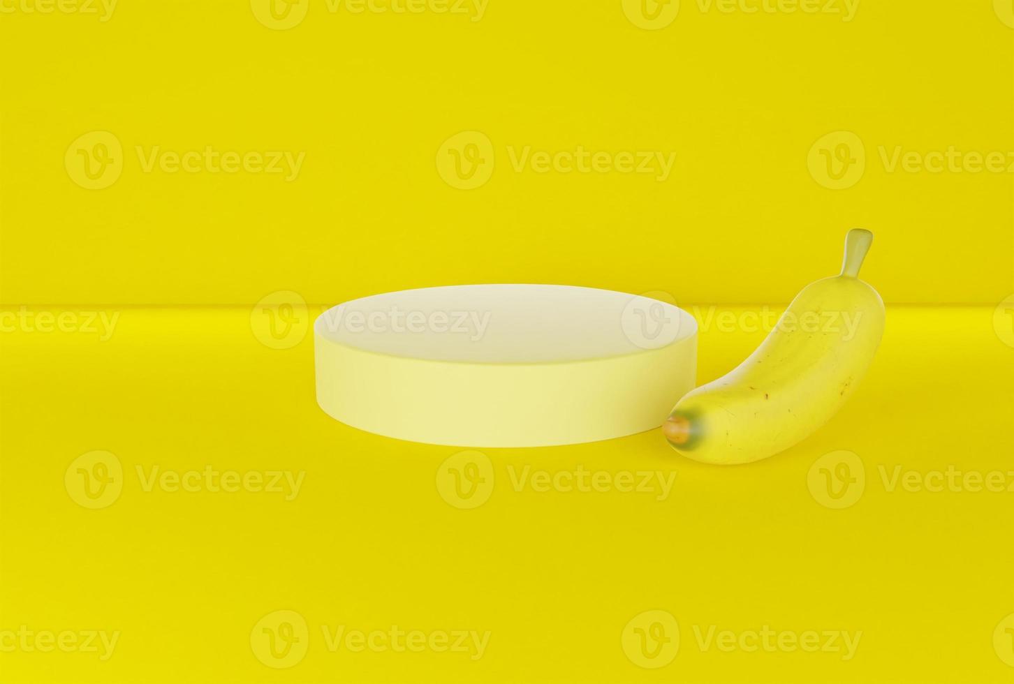 yellow 3d podium there is a banana photo