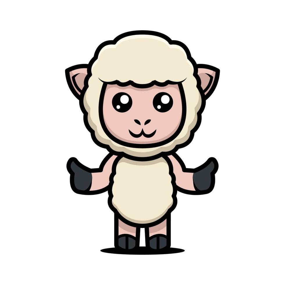 Cute sheep mascot vector