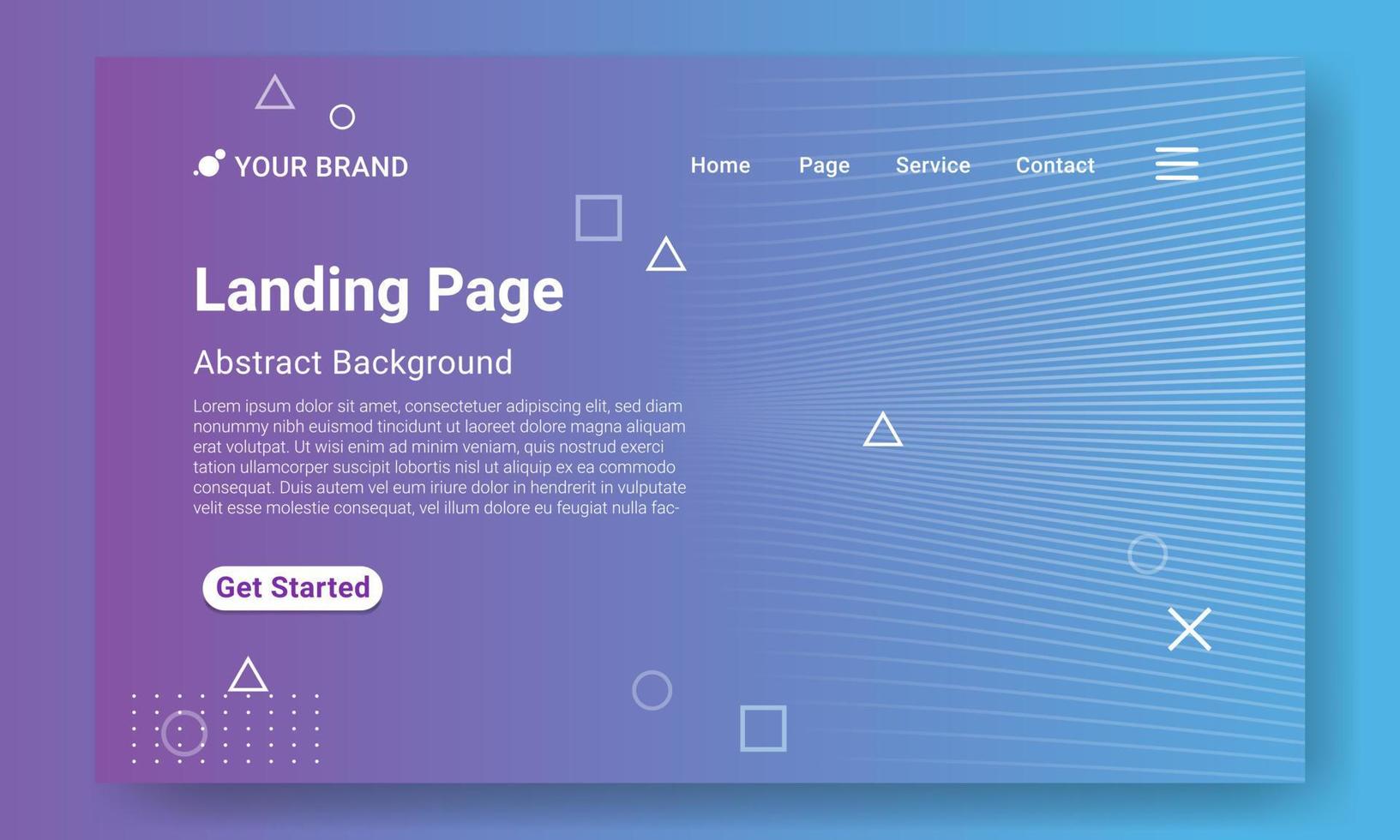 fondo geométrico degradado azul moderno con formas dinámicas, ondas y elementos geométricos. plantilla de sitio web de página de destino moderna. diseño para el desarrollo de sitios web y sitios web móviles. vector