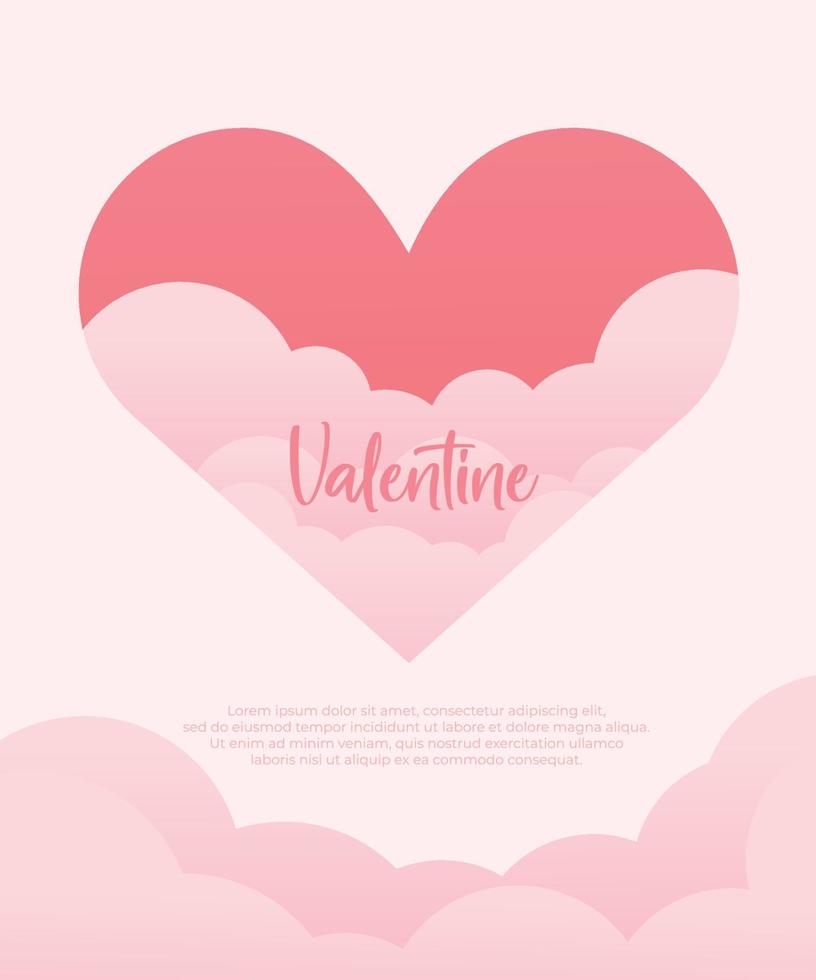 VALENTINE DAY ON WHITE BACKGROUND WITH HEART SHAPE vector