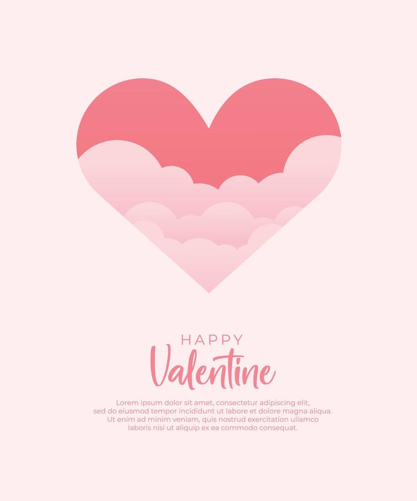 VALENTINE DAY WITH HERAT SHAPE vector