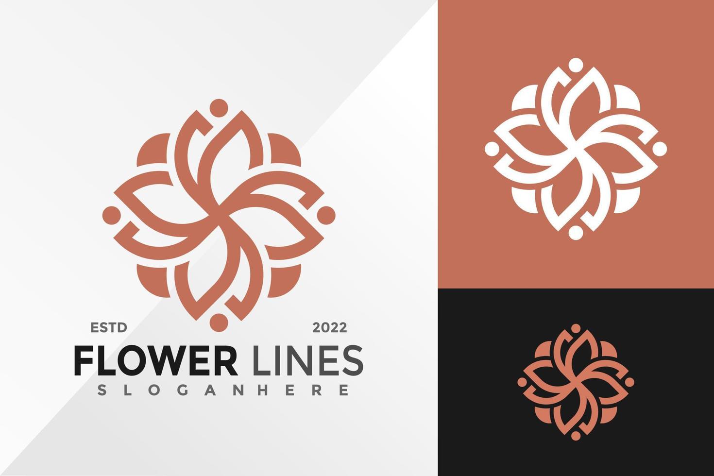 Plantilla de ilustración vectorial de diseño de logotipo de spa de flores de belleza vector