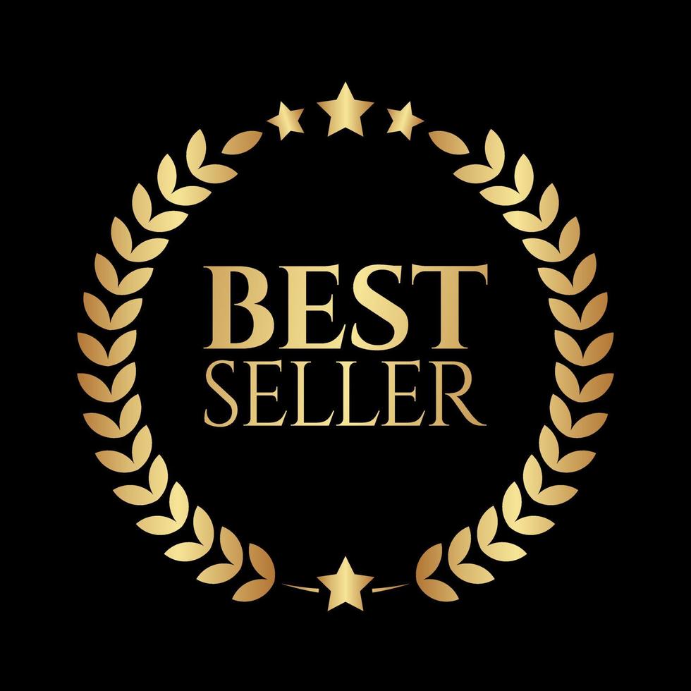 Best Seller Gold Sign. vector