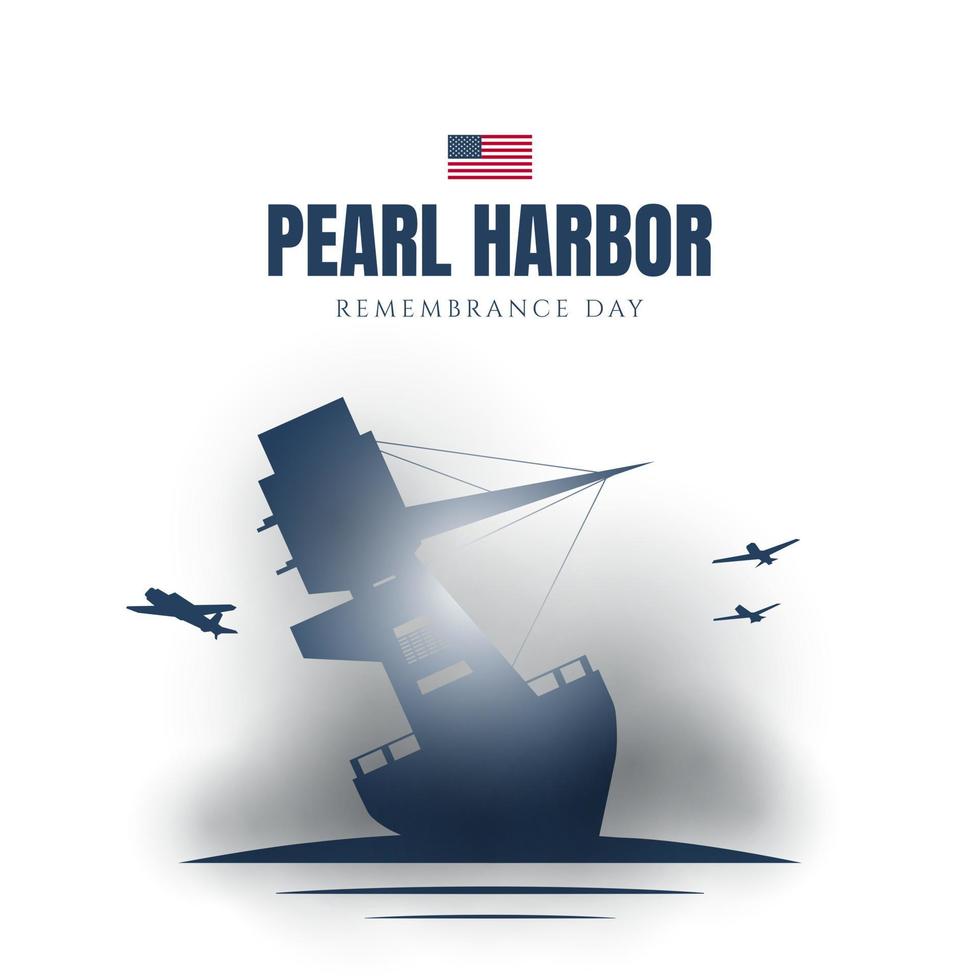 Pearl Harbor Remembrance Day Background. vector